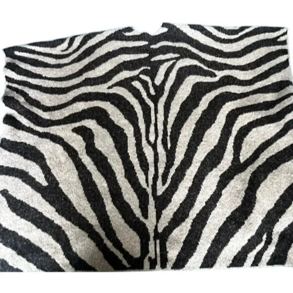 Mara Hoffman Zebra Print Alpaca Wool Blend Open Front Kimono Cardigan O/S Made I - Picture 6 of 14